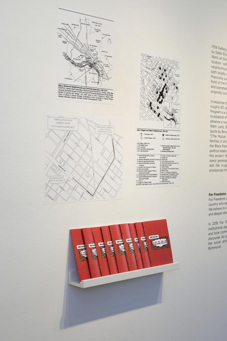 Supplementary publication and information installed in the gallery